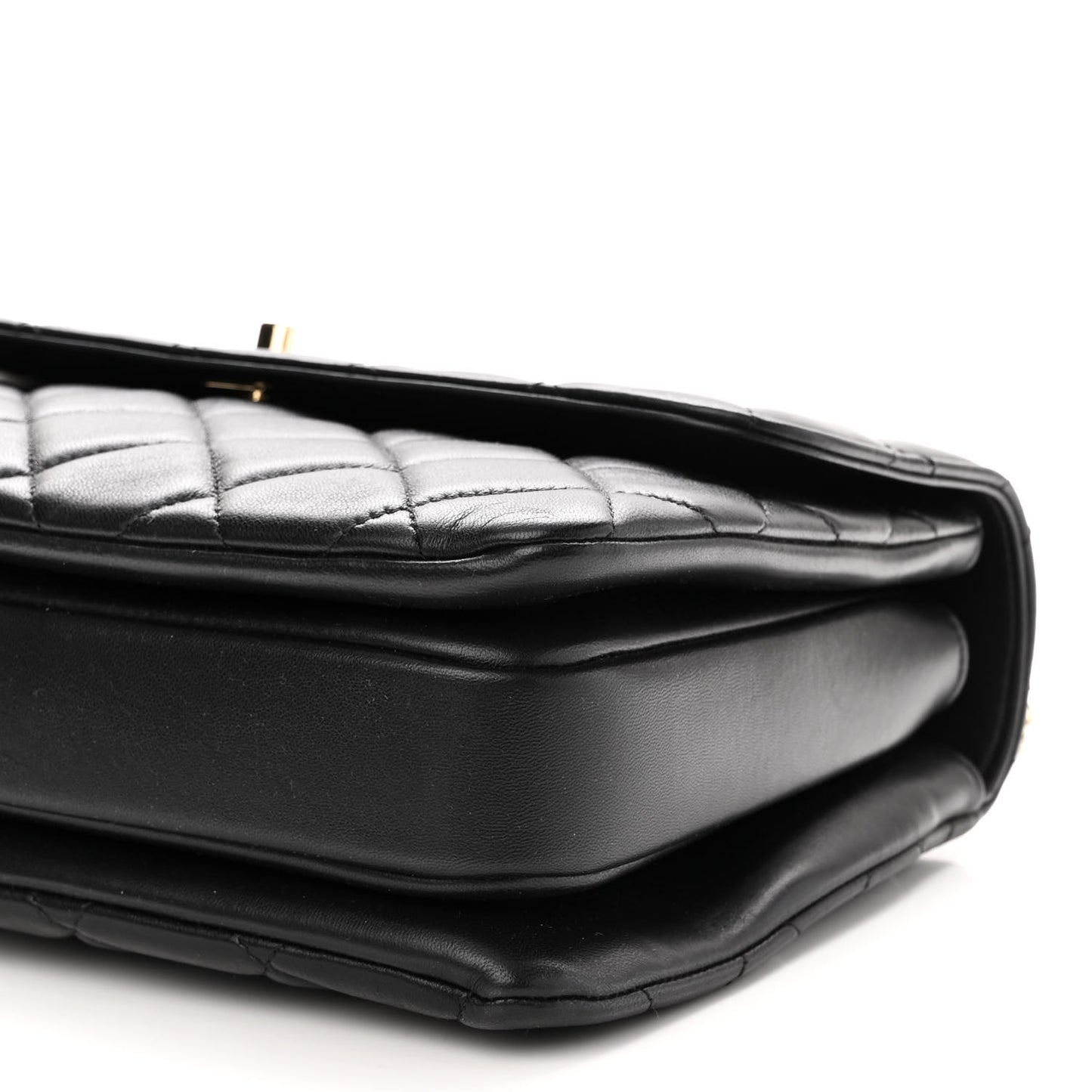 Lambskin Quilted Medium Trendy CC Flap Dual Handle Bag Black