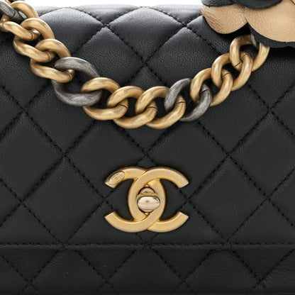 Chanel Lambskin Quilted Small Camellia Flower Flap Black 8 of 11