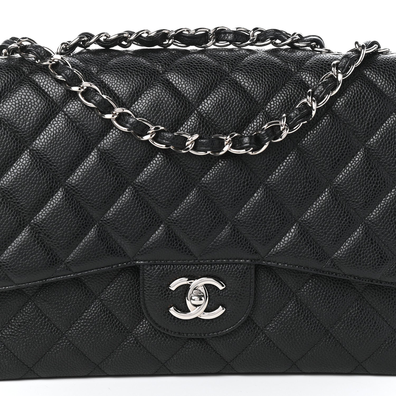 Chanel Caviar Quilted Jumbo Single Flap Black 8 of 10