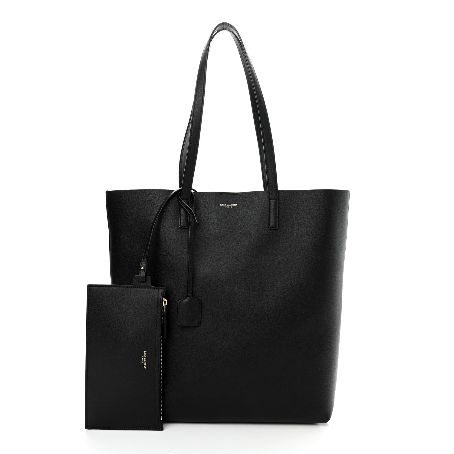 Saint Laurent Calfskin North-South Shopping Tote Black 3 of 11