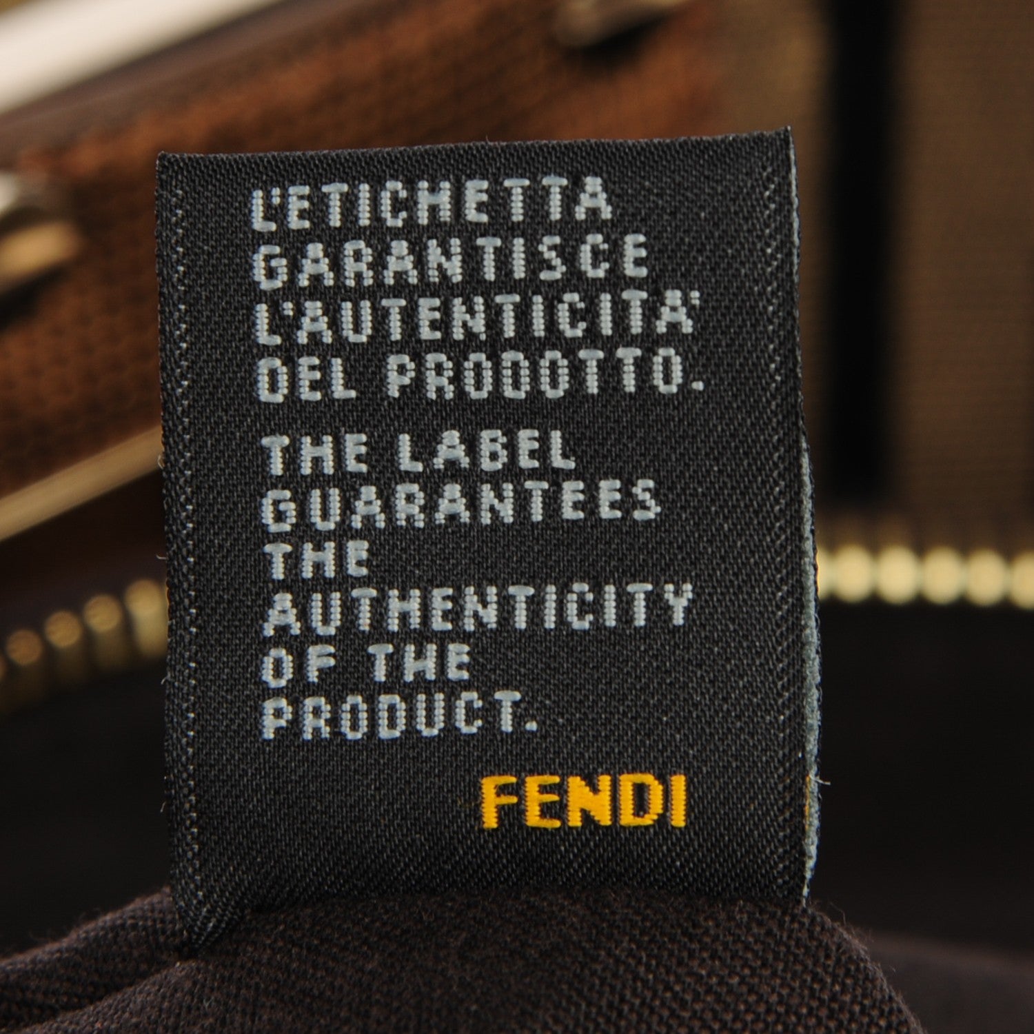 Fendi Metallic Lurex Zucca Mia Tote Bronze 7 of 8