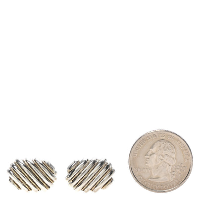Tiffany Sterling Silver 18K Yellow Gold Diagonal Rib Cufflinks 2 of 4