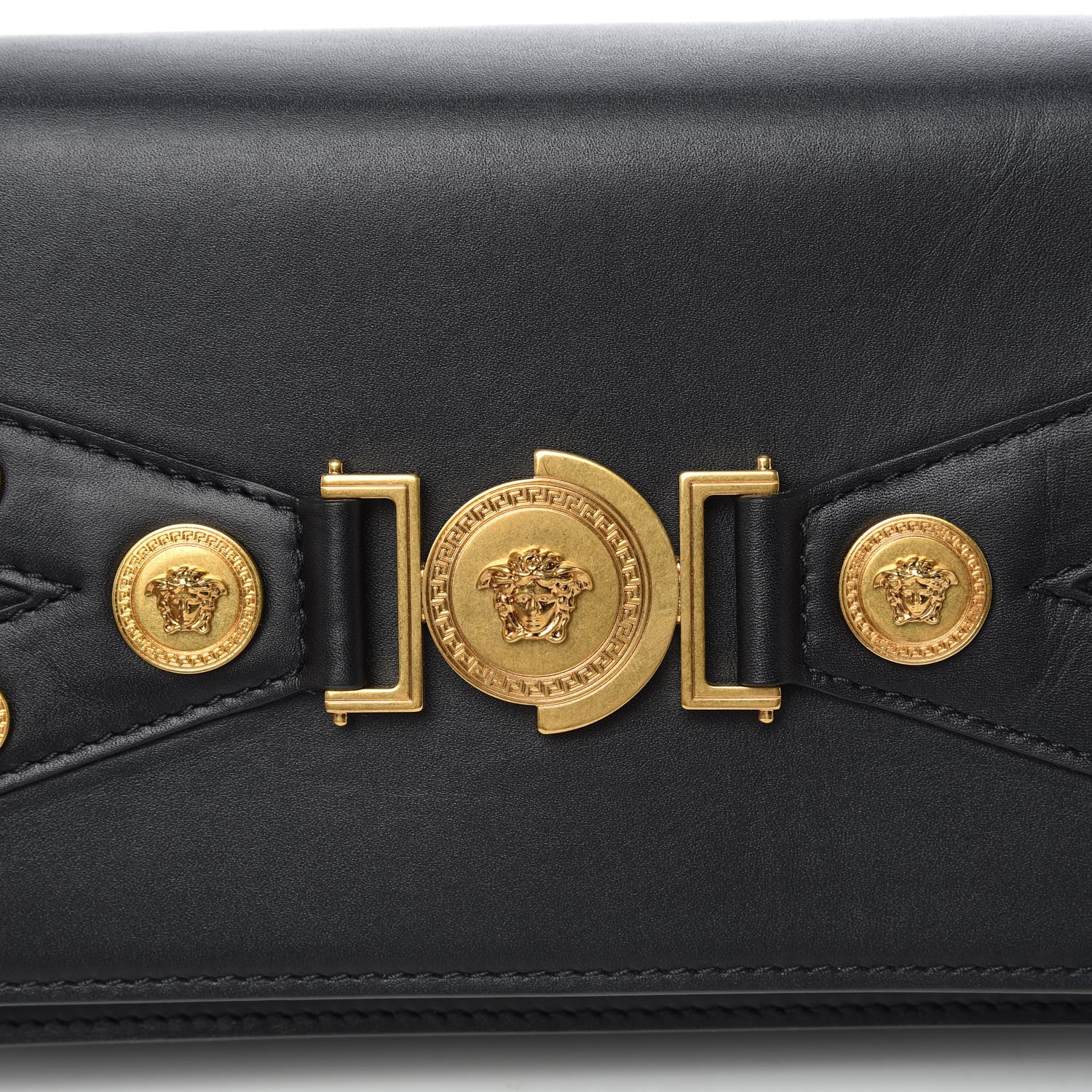 Versace Calfskin Medallion Tribute Crossbody Black 8 of 10