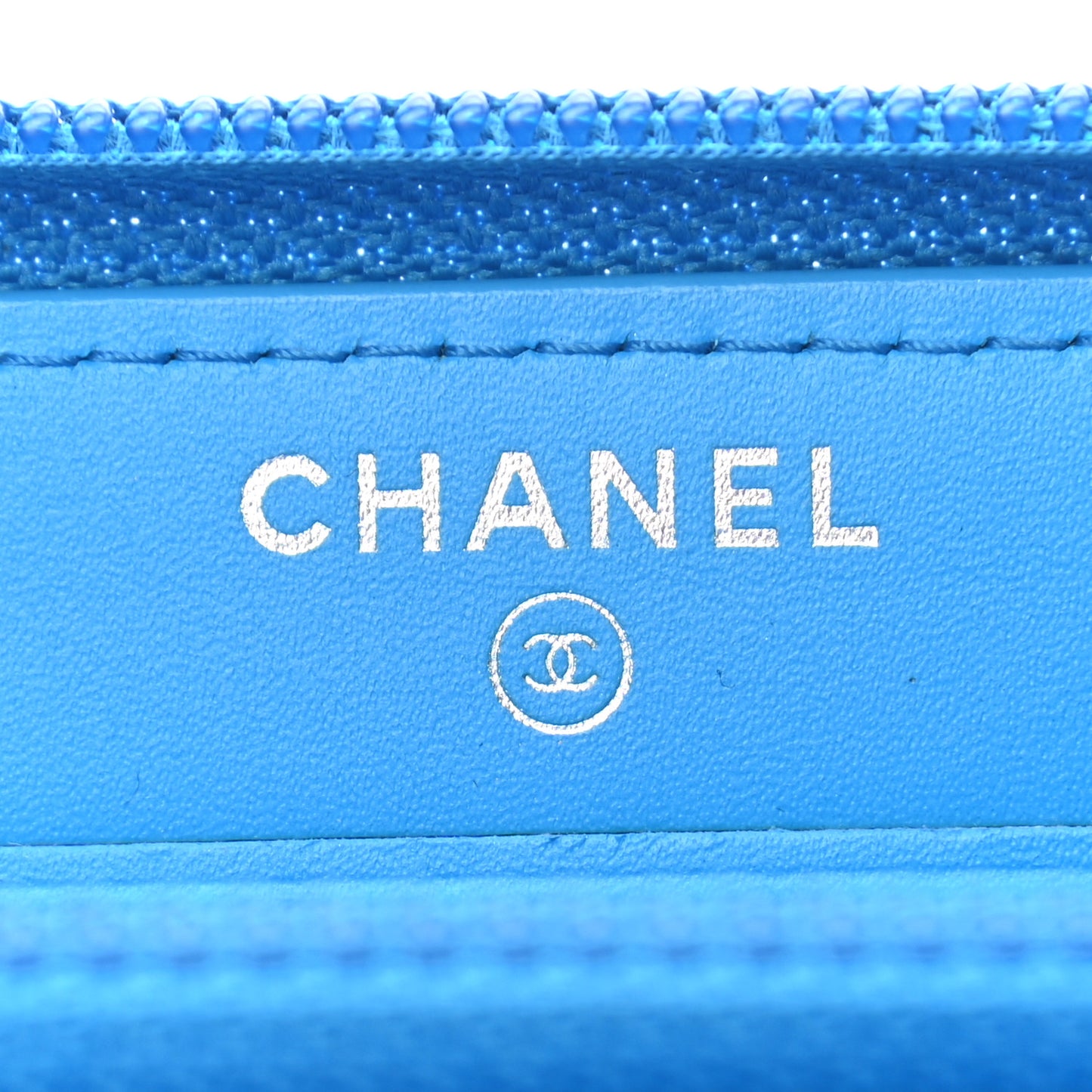 Patent Quilted Small Boy Zip Around Wallet Blue