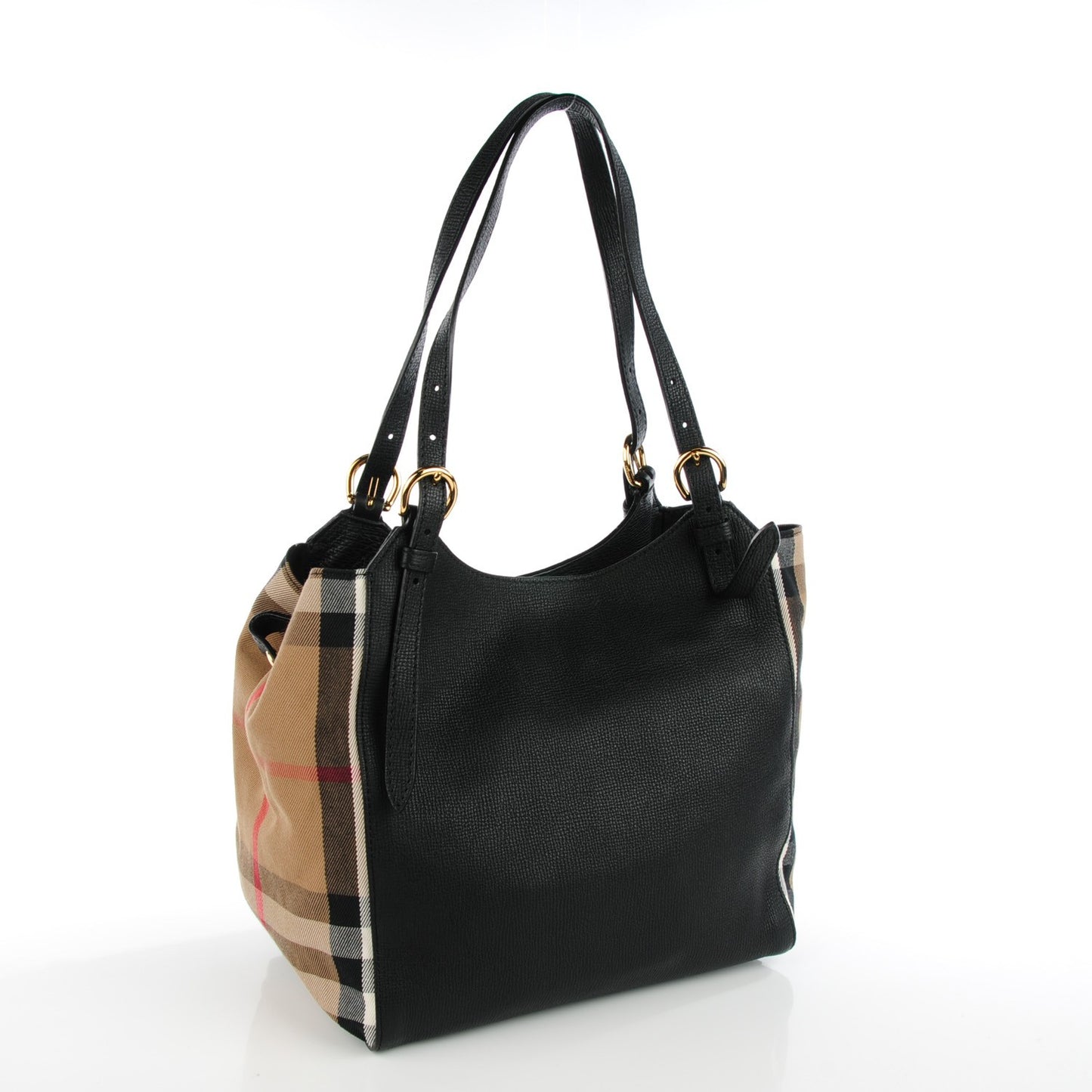 House Check Horseshoe Leather Small Canterbury Black