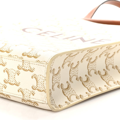 Celine Triomphe Canvas Calfskin Mini Vertical Cabas White 8 of 8