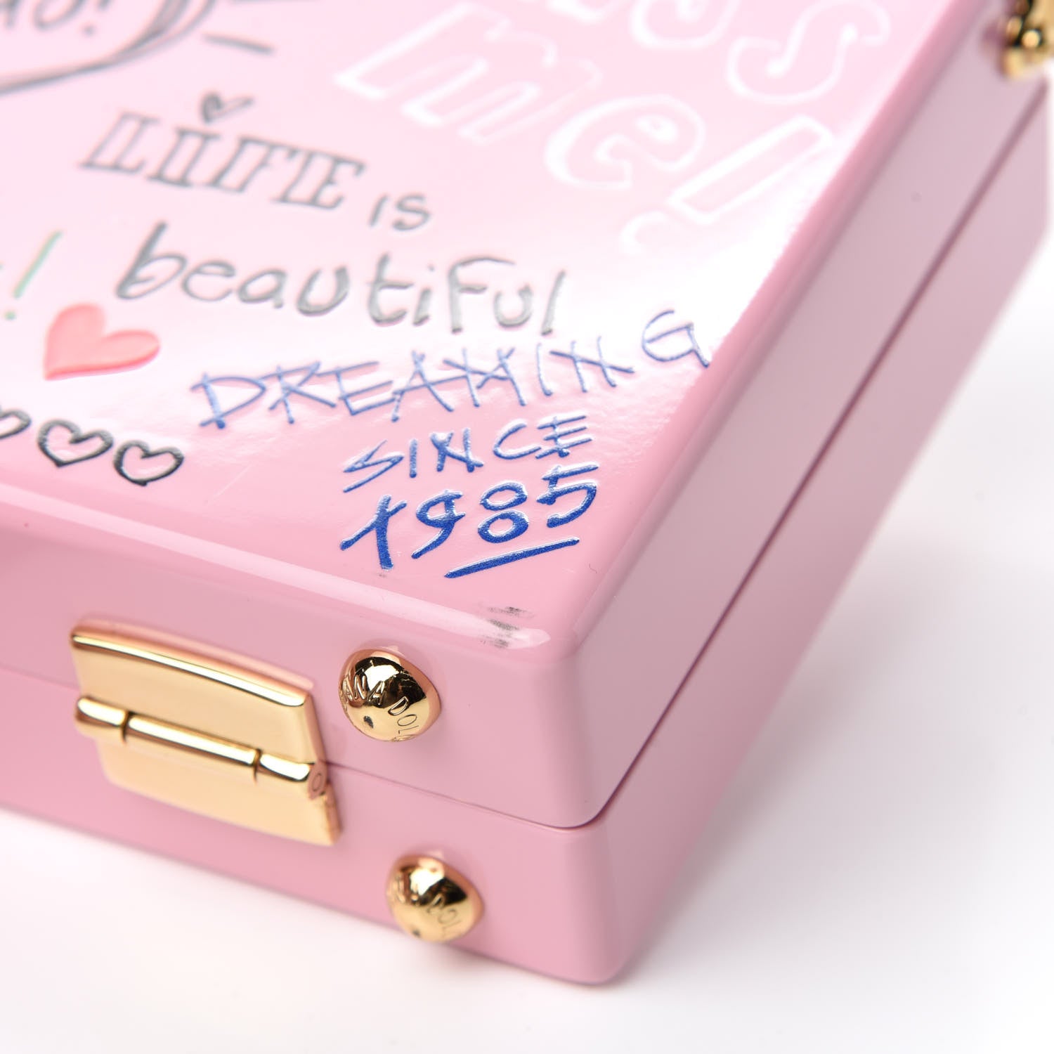 Dolce & Gabbana Acrylic Graffiti Printed Box Crossbody Bag Pink 11 of 15