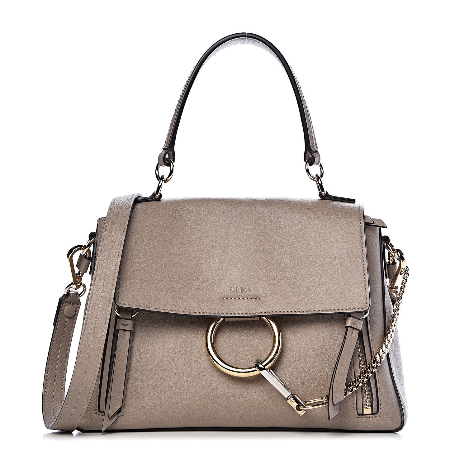 Calfskin Small Faye Day Shoulder Bag Motty Grey