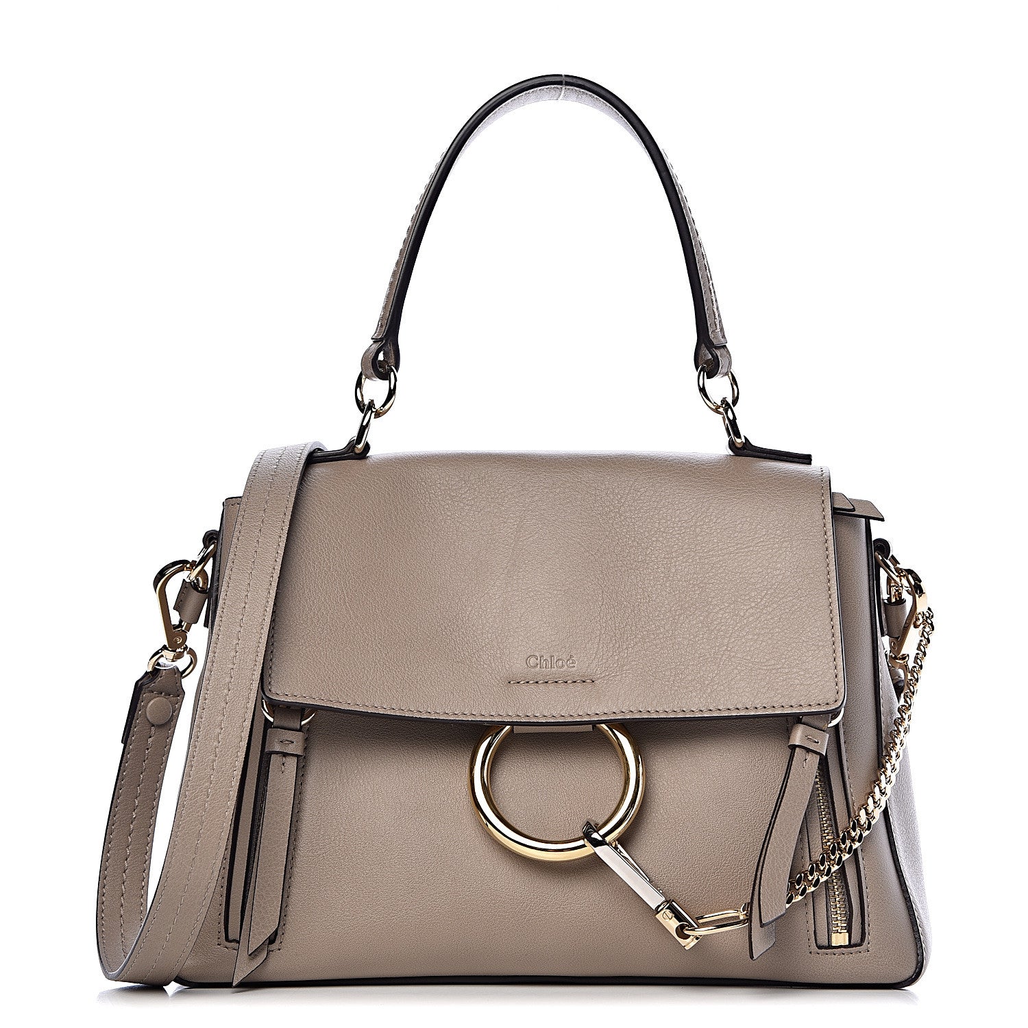Chloe Calfskin Small Faye Day Shoulder Bag Motty Grey 1 of 12
