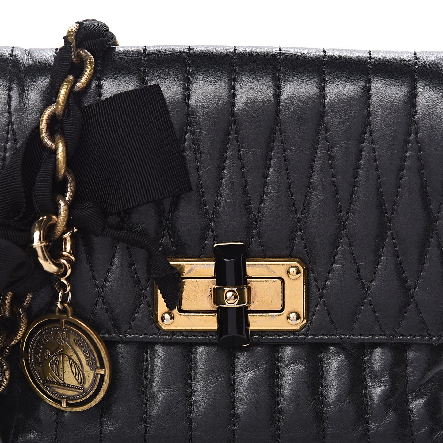 Lambskin Quilted Mini Happy Pop Crossbody Black