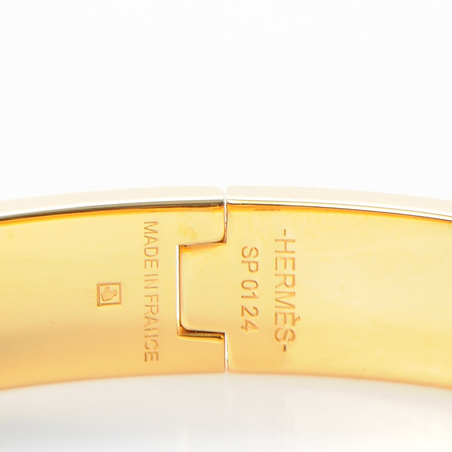 Enamel Narrow Clic Clac H Bracelet PM White