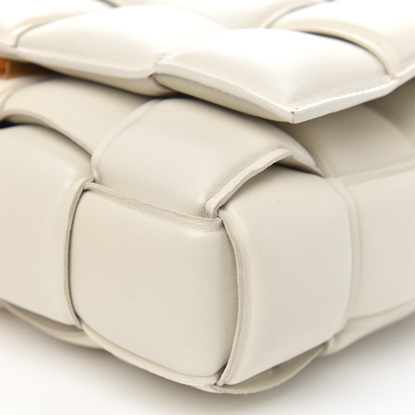 Nappa Maxi Intreccio Padded Cassette Crossbody Bag Chalk