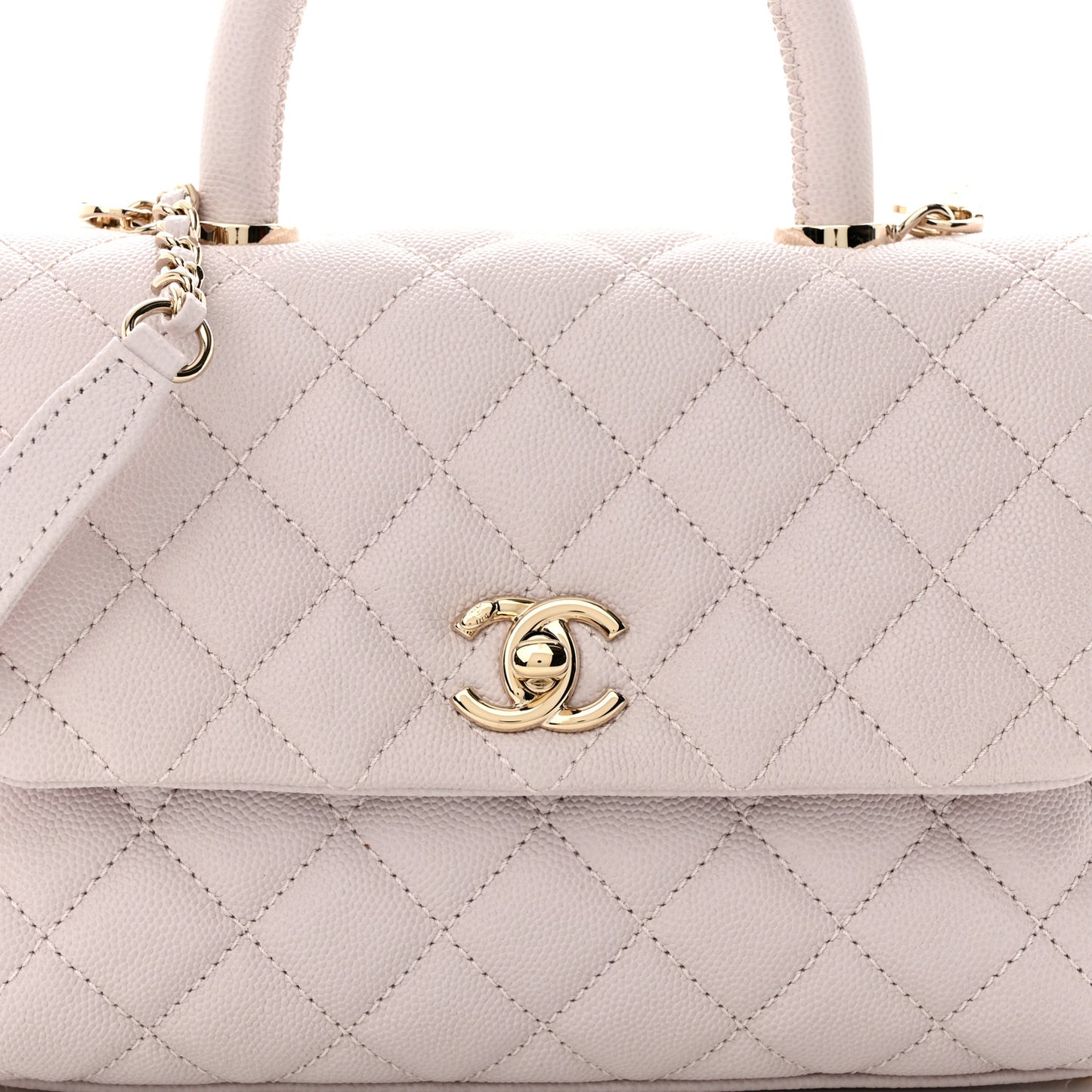 Caviar Quilted Mini Coco Handle Flap Light Pink