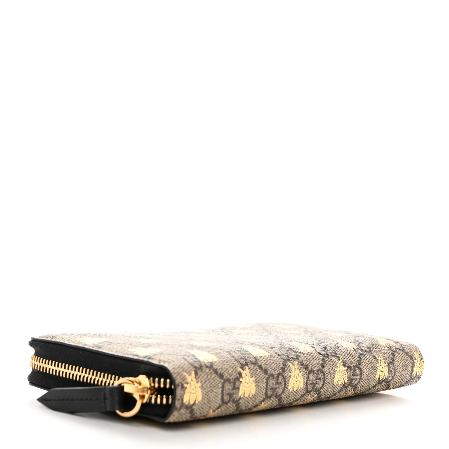 GG Supreme Monogram Bees Zip Around Wallet
