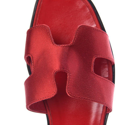 Hermes Satin Oran Sandals 38.5 Red 16 of 18