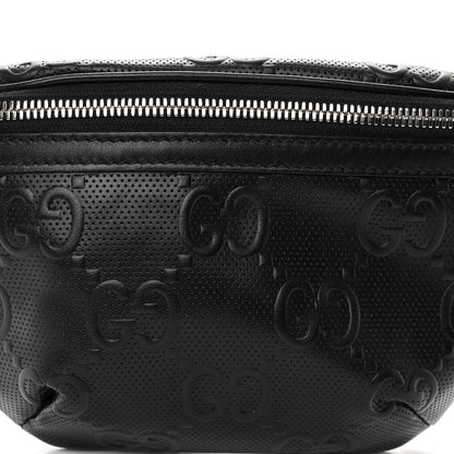 Gucci Calfskin GG Tennis Embossed Belt Bag Black 8 of 10