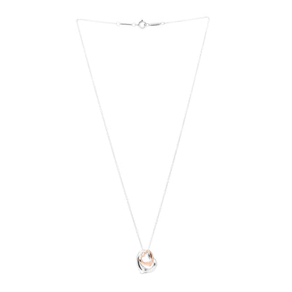Tiffany Sterling Silver 18K Rose Gold Elsa Peretti Extra Mini Double Open Heart Pendant Necklace 3 of 4