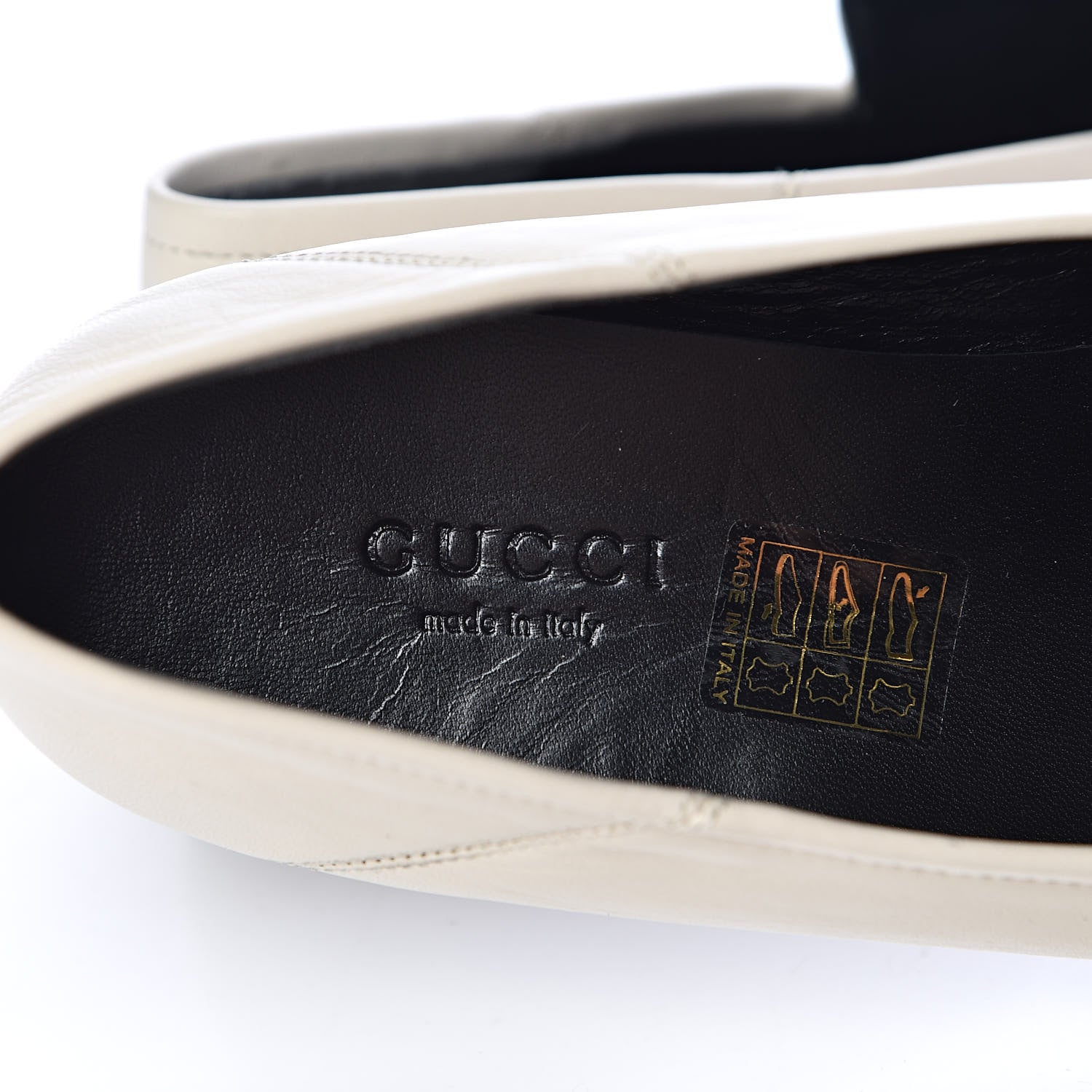 Gucci Lambskin Womens Brixton Horsebit Loafers 37.5 Mystic White 5 of 9