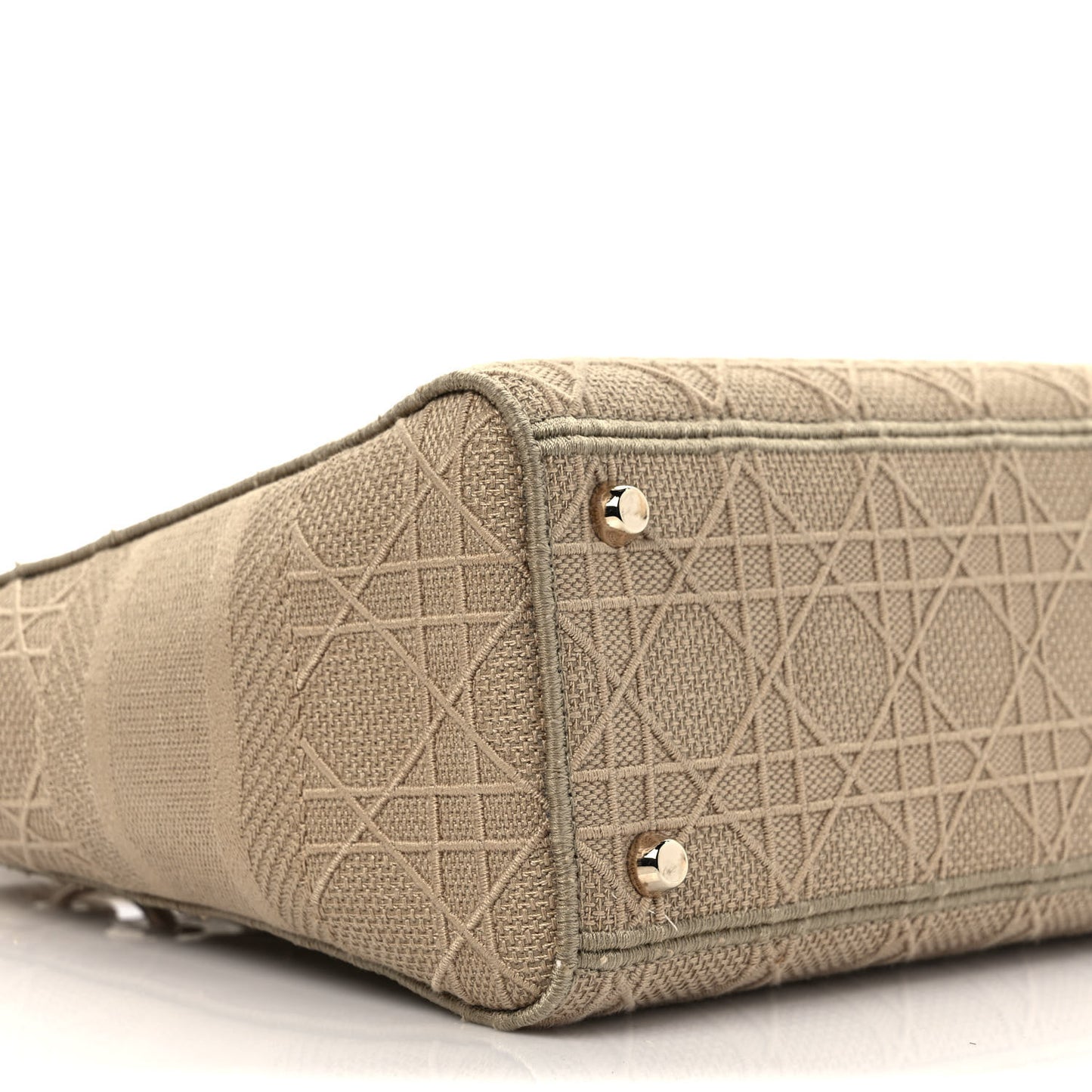 Canvas Embroidered Cannage Medium Lady D-Lite Beige