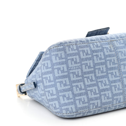 Fendi Zucchino Spalmati Forever Mini Mama Baguette Celeste 8 of 9