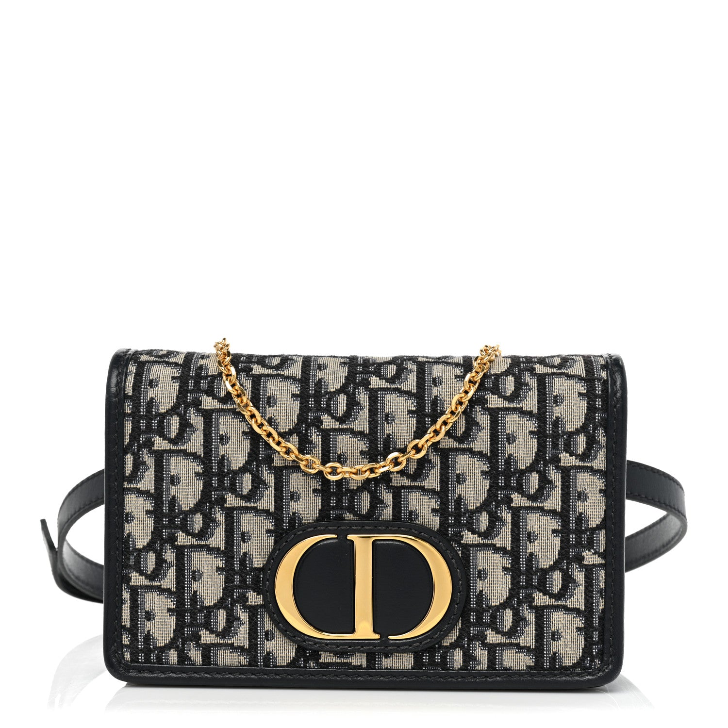 Christian Dior Oblique 30 Montaigne 2-In-1 Pouch Blue 1 of 12