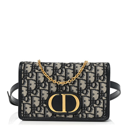 Christian Dior Oblique 30 Montaigne 2-In-1 Pouch Blue 1 of 12