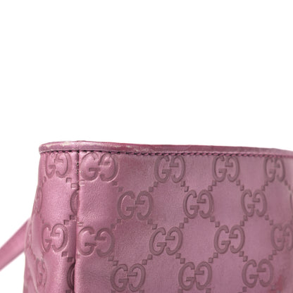 Gucci Metallic Soft Guccissima Large Heart Bit Charm Top Handle Tote Fresia Rose 18 of 22