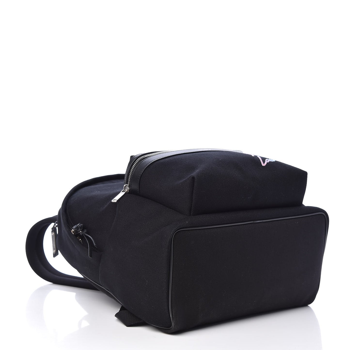 Canvas Signature Embroidered City Backpack Black