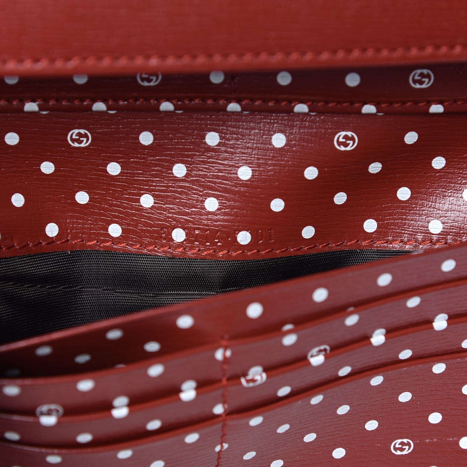 Gucci Calfskin Interlocking G French Wallet Red 7 of 12