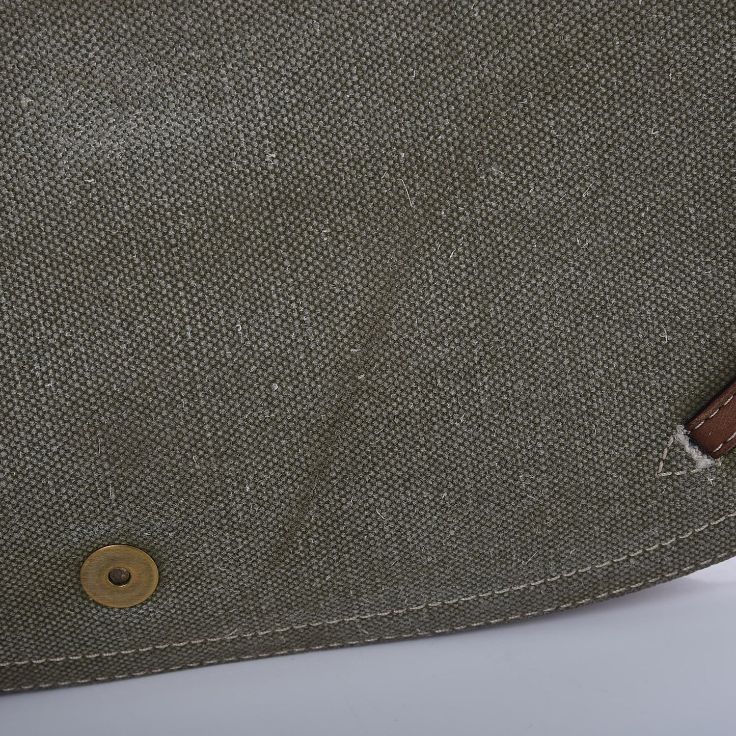 Calfskin Canvas Double Saddle Bag Green