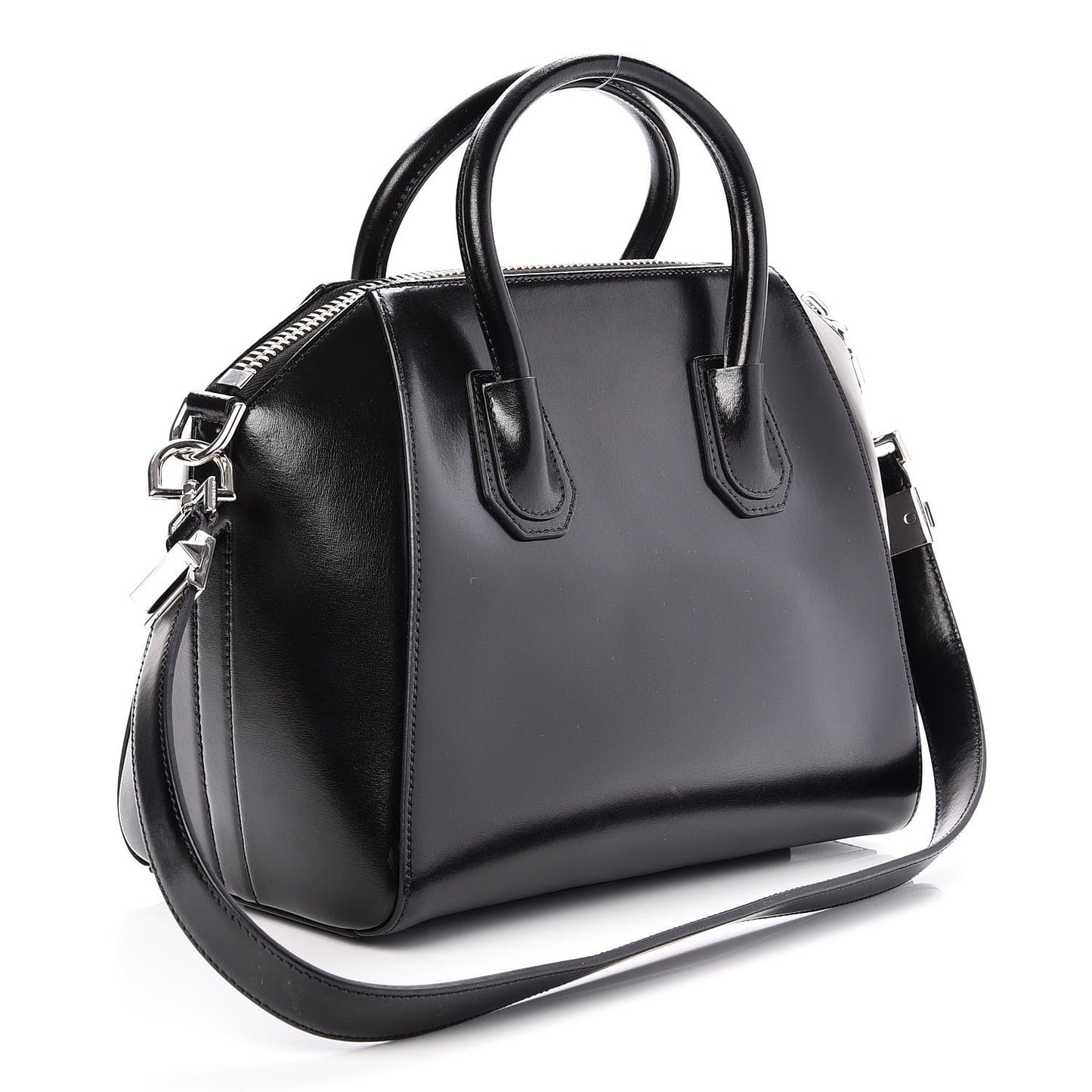 Shiny Lord Calfskin Small Antigona Black
