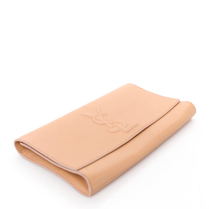 Saint Laurent Textured Calfskin Monogram Large Belle De Jour Clutch Beige 4 of 9