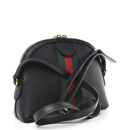 Gucci Calfskin GG Web Small Ophidia Dome Shoulder Bag Black 3 of 11