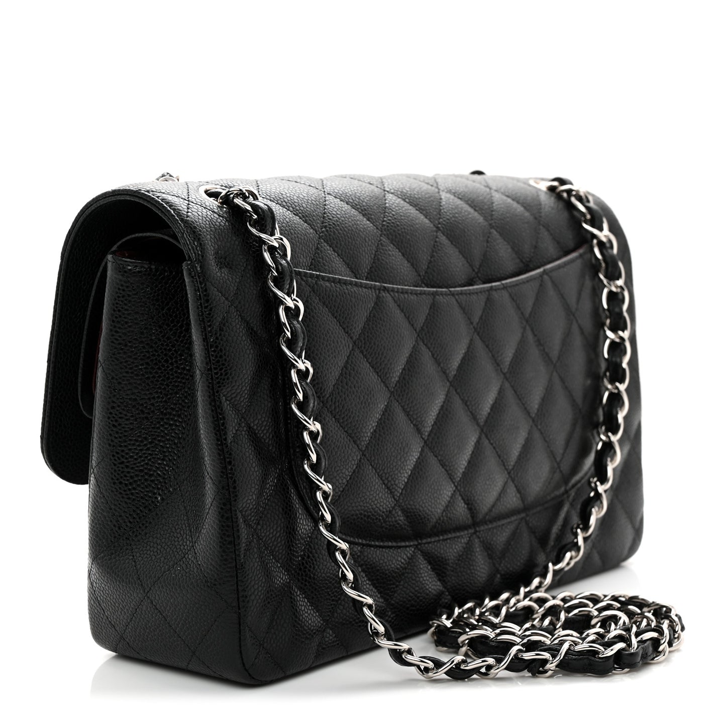 Caviar Quilted Jumbo Double Flap Black