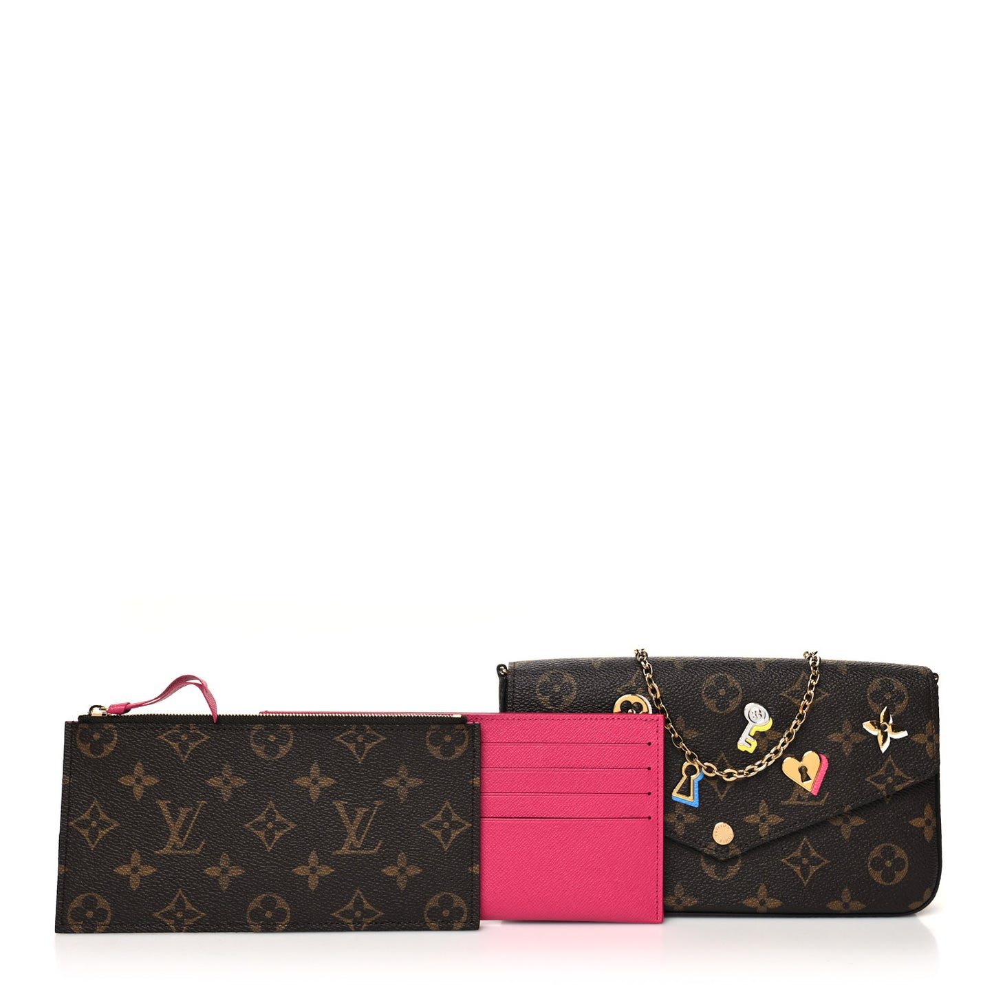 Monogram LV Love Lock Pochette Felicie Chain Wallet