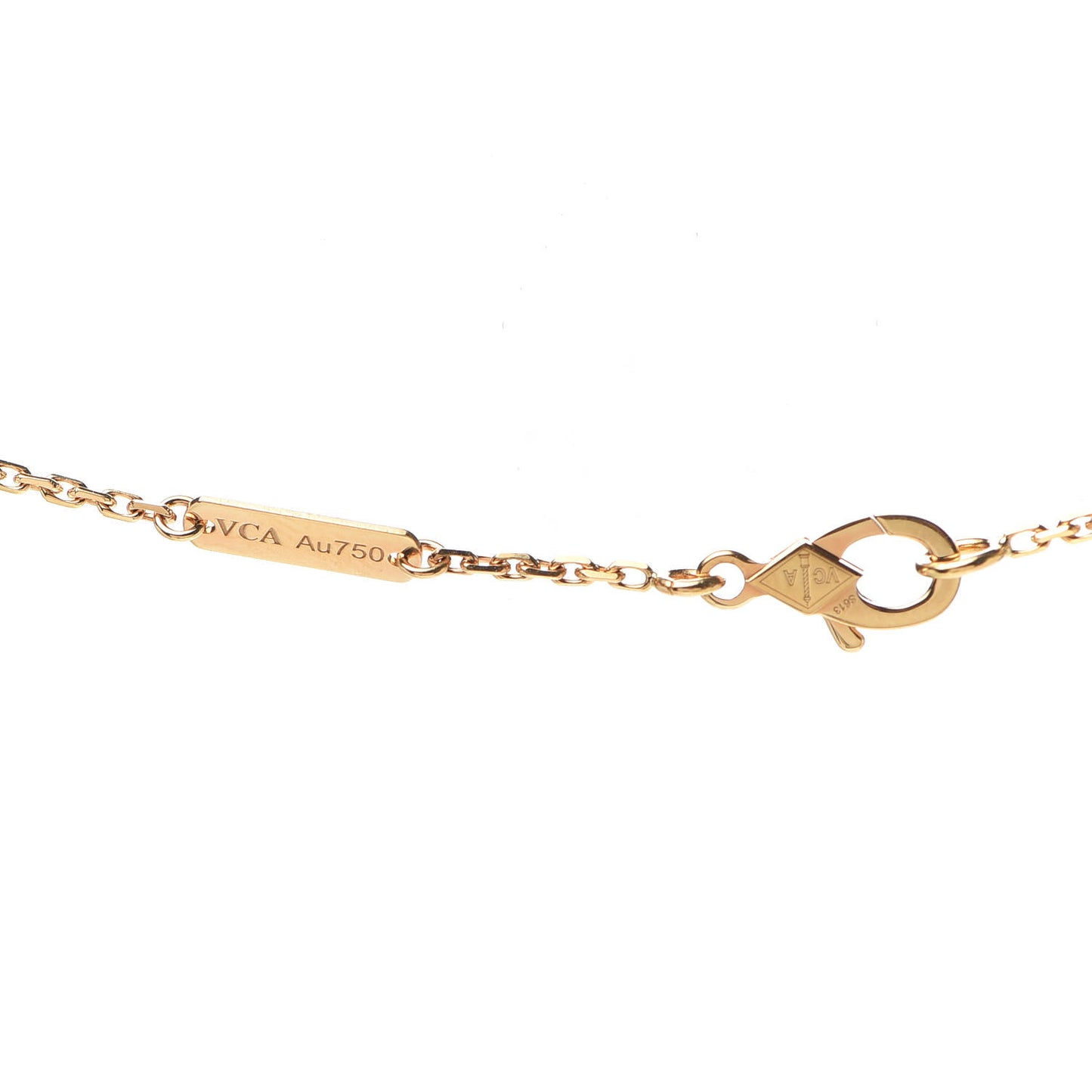 18K Yellow Gold Black Onyx Vintage Alhambra Pendant Necklace