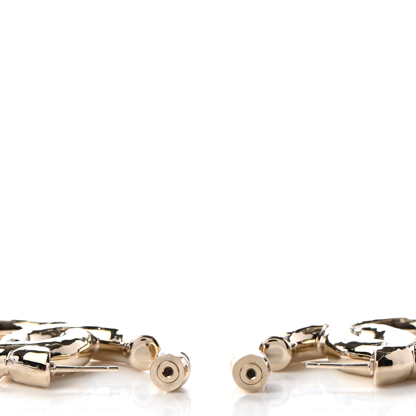 Metal Large CC Earrings Light Gold