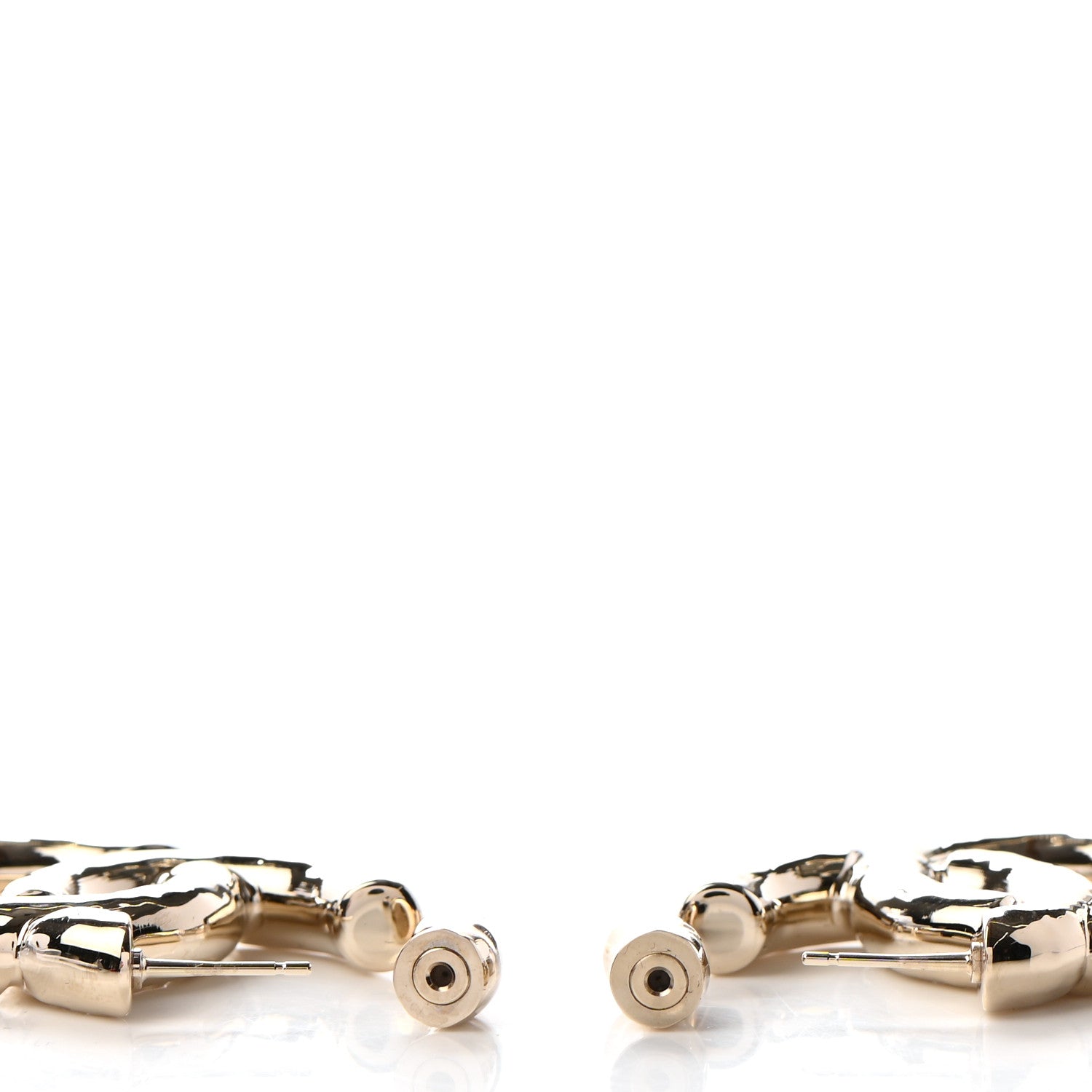 Chanel Metal Large CC Earrings Light Gold 3 of 4