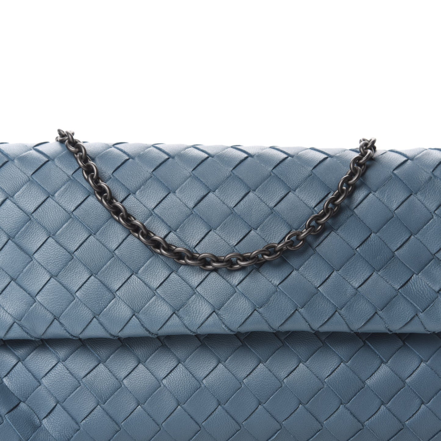 Nappa Intrecciato Mini Chain Messenger Oceano