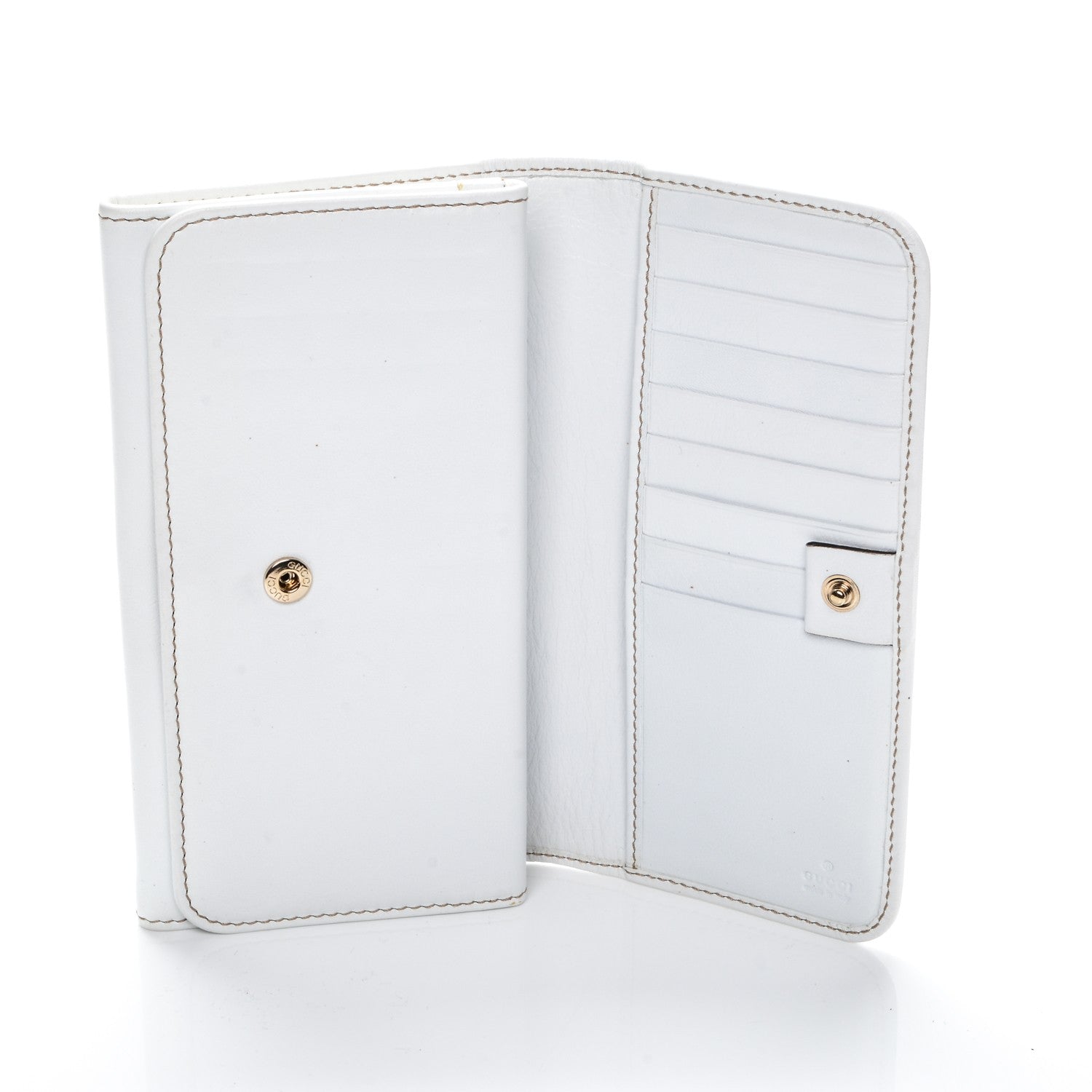 Gucci Calfskin Britt Continental Wallet White 5 of 7