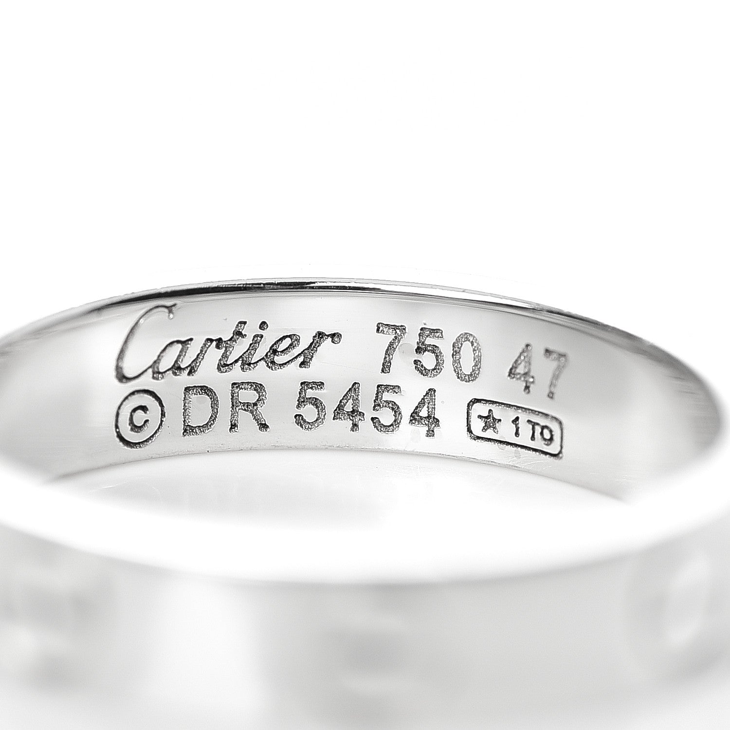 Cartier 18K White Gold 3.5mm LOVE Wedding Band Ring 47 4 4 of 4