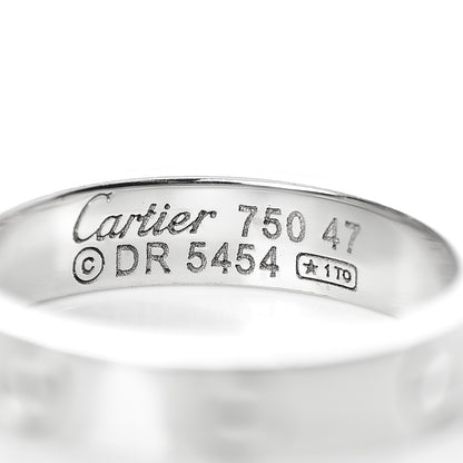 Cartier 18K White Gold 3.5mm LOVE Wedding Band Ring 47 4 4 of 4