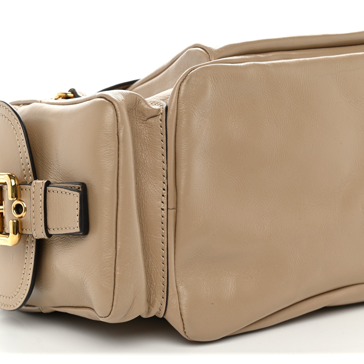 Chloe Shiny Calfskin Large Double Carry Camera Bag Motty Grey 8 of 9