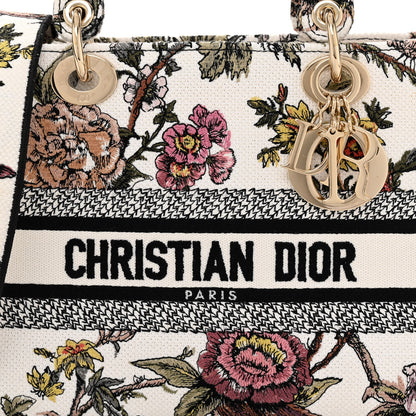 Christian Dior Canvas Embroidered Jardin Botanique Medium Lady D-Lite White Multicolor 8 of 11