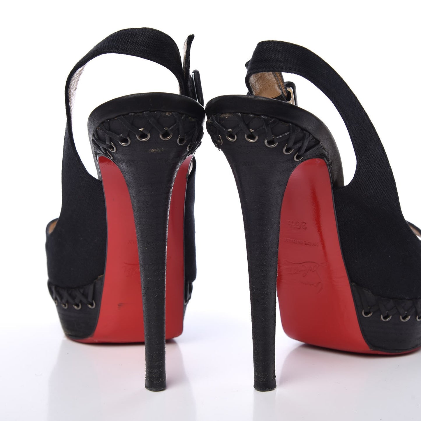 Canvas Indiana Sling 140 Pumps 36.5 Black Grezzo