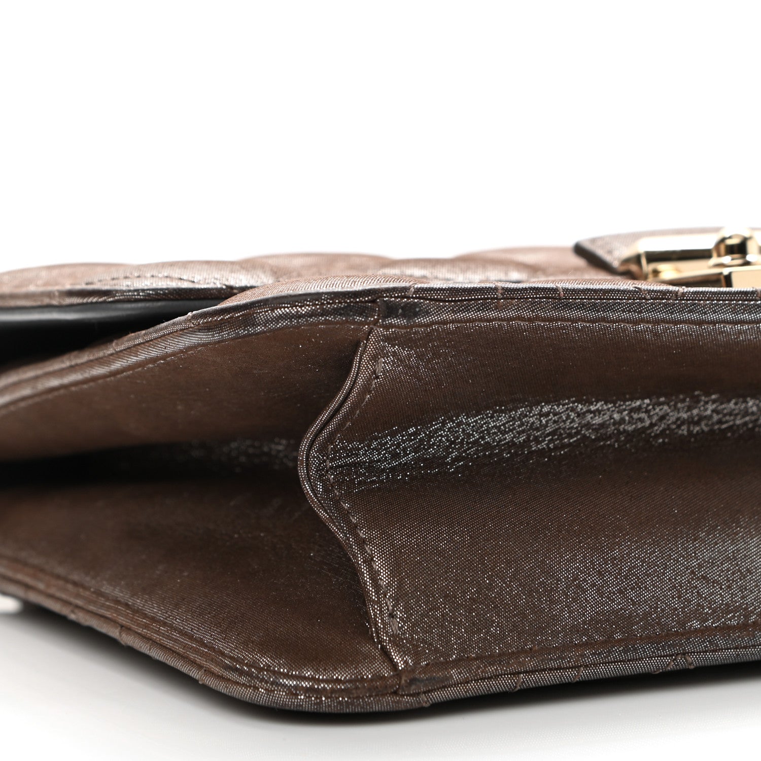 Christian Dior Metallic Calfskin Cannage Miss Dior Promenade Pouch Brown 9 of 11