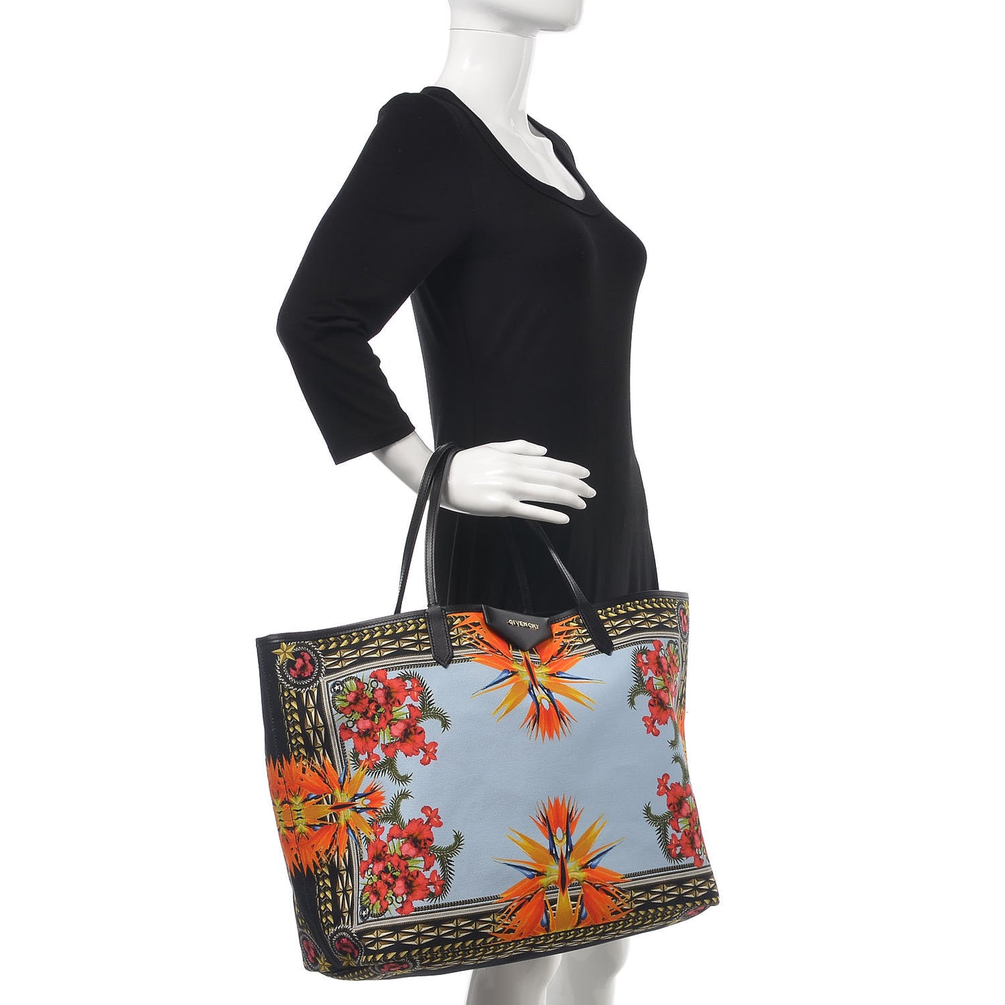 Canvas Birds Of Paradise Print Large Antigona Tote Multicolor