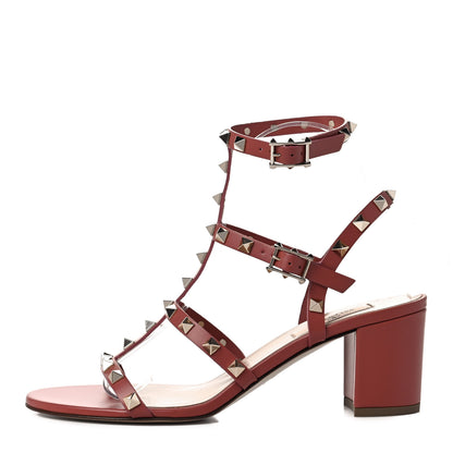 Valentino Garavani Calfskin Rockstud 60mm City Sandals 39 Gingerbread 1 of 8