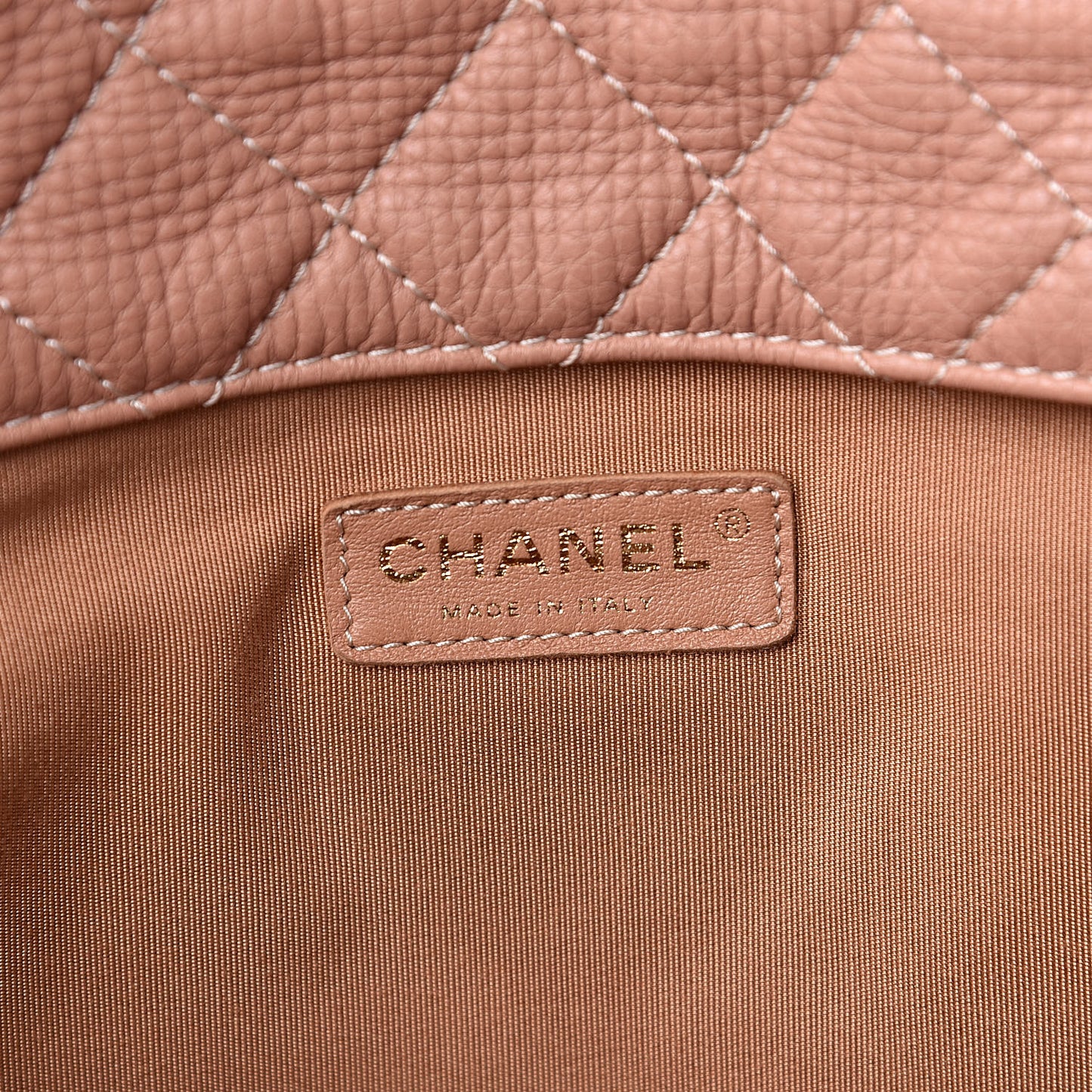 Calfskin Quilted XXL Travel Flap Bag Camel