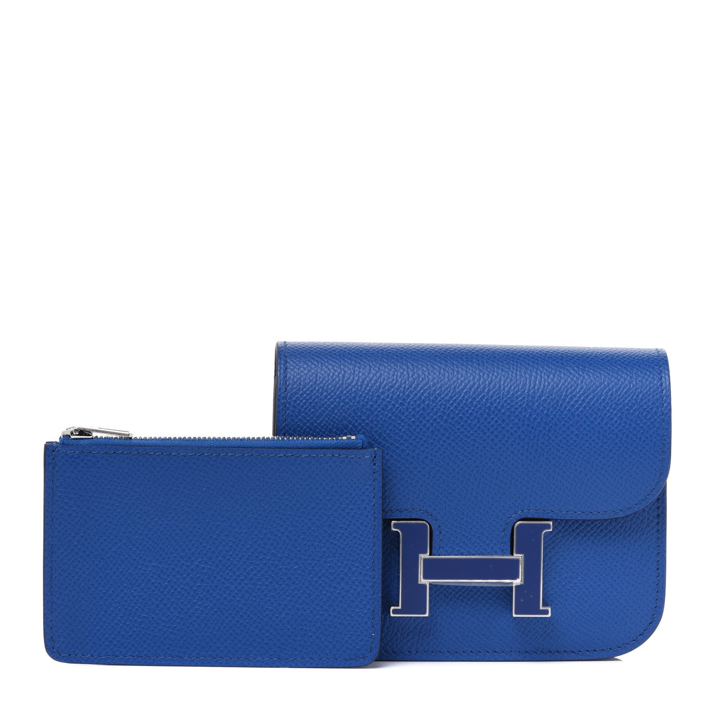 Epsom Enamel Constance Slim Wallet Bleu France Bleu Saphir